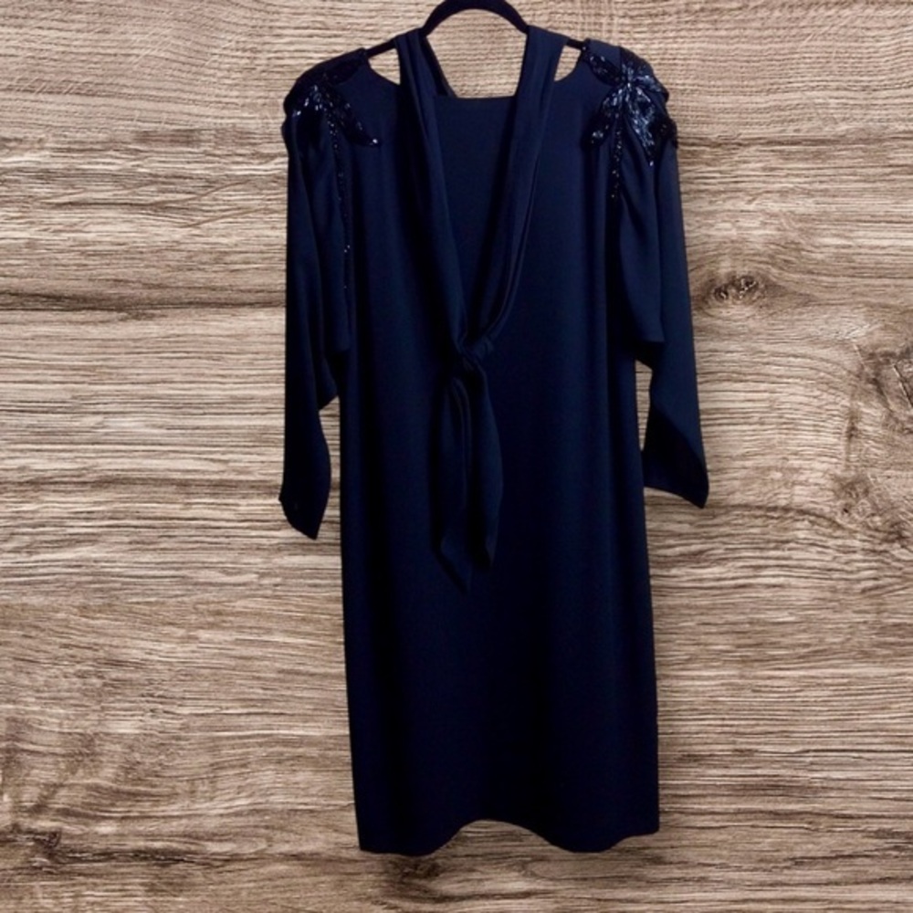 Vintage Jack Bryan black formal beaded gown.  Large. Late70s/80s